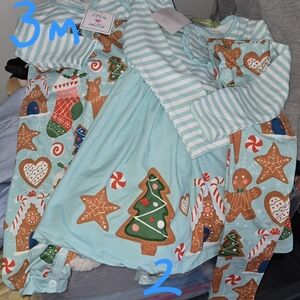 Kids Christmas Pajamas - Blue and Green